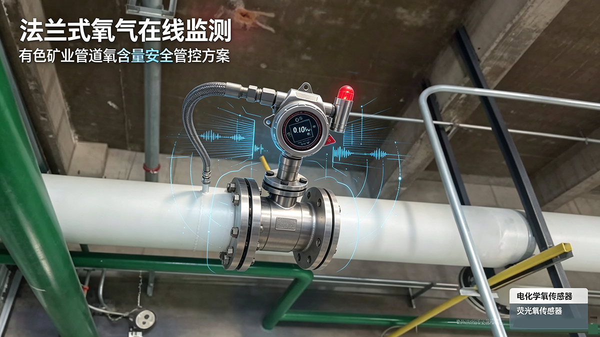 法兰式氧气在线监测仪方案，赋能有色矿业管道安全管控